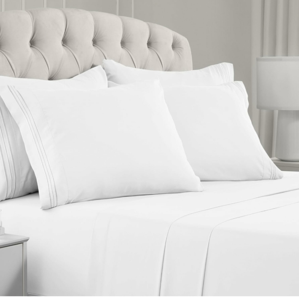 Queen Sheet Set - 6Piece Deep Pocket White